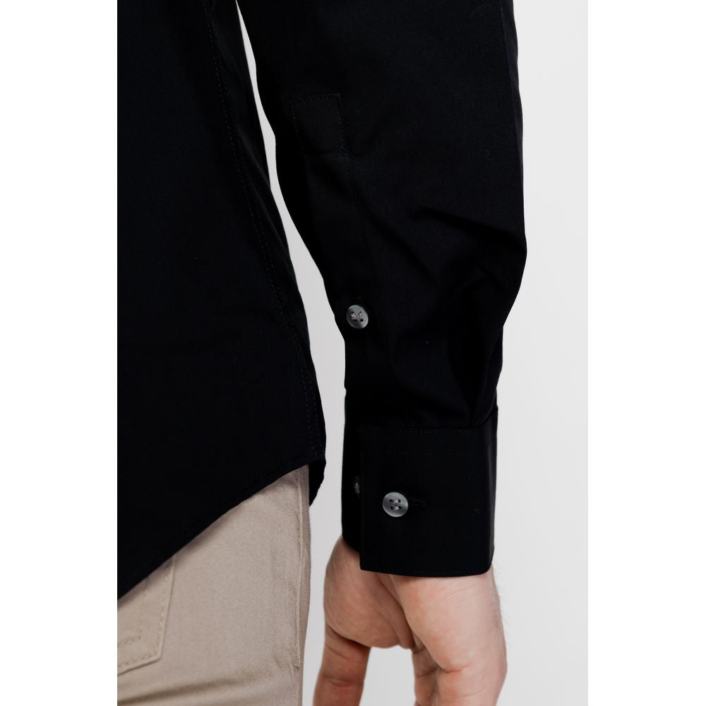 Camisa de vestir de algodón negro