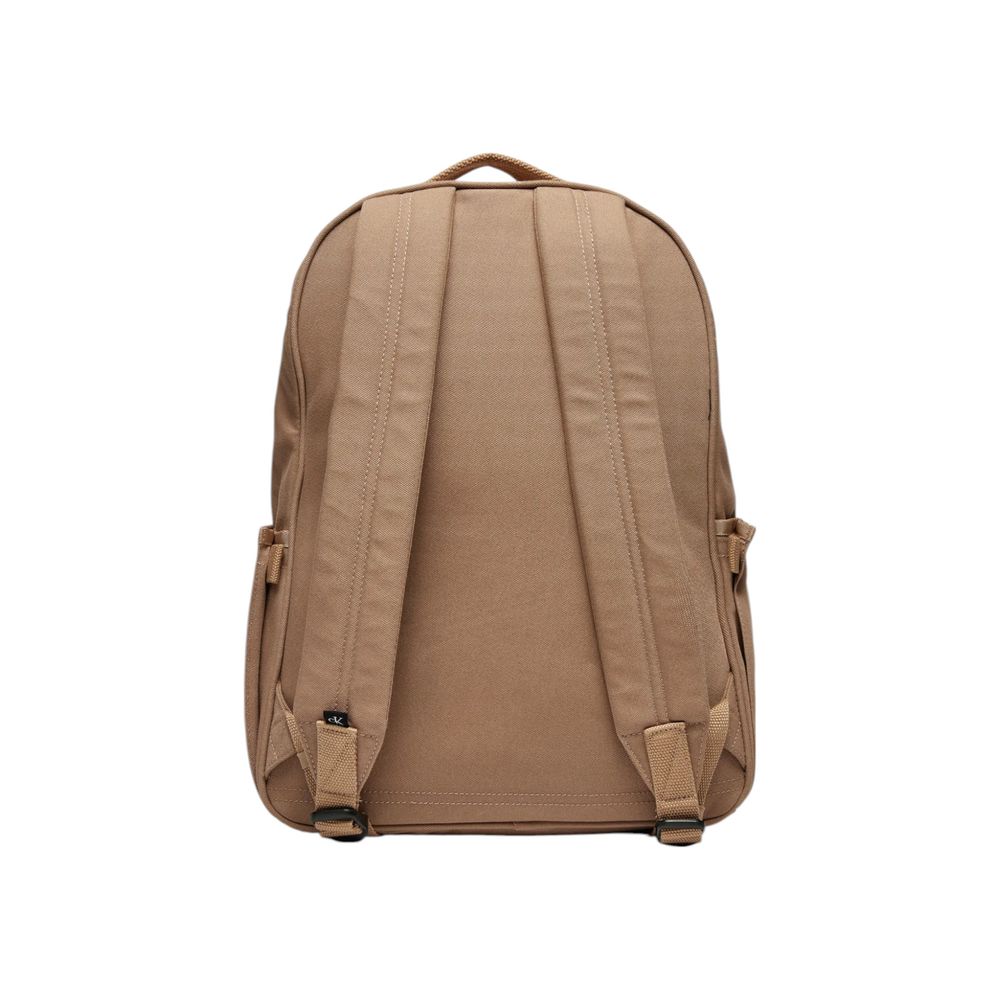 Mochila beige de poliéster reciclado