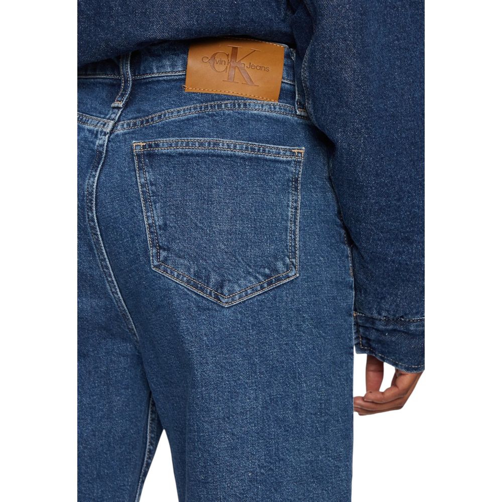 Jeans de mamá de algodón azul