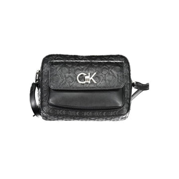 Bolso de hombro de poliéster negro para mujer