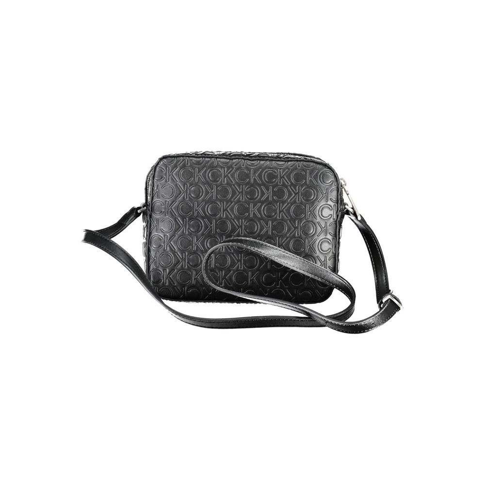 Bolso de hombro de poliéster negro para mujer