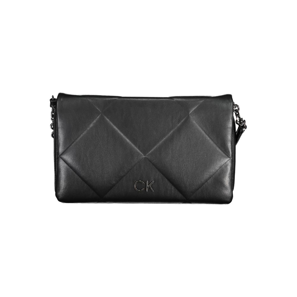 Bolso de hombro de poliéster negro para mujer