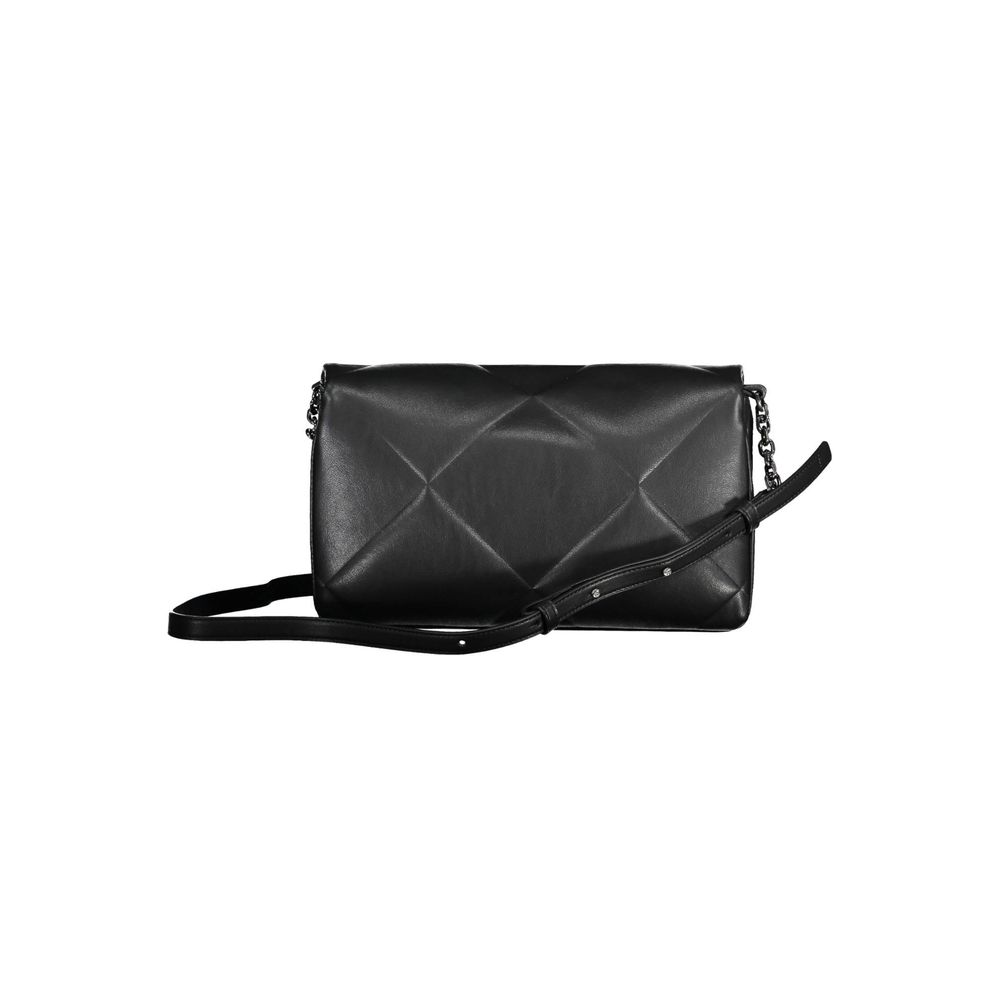 Bolso de hombro de poliéster negro para mujer