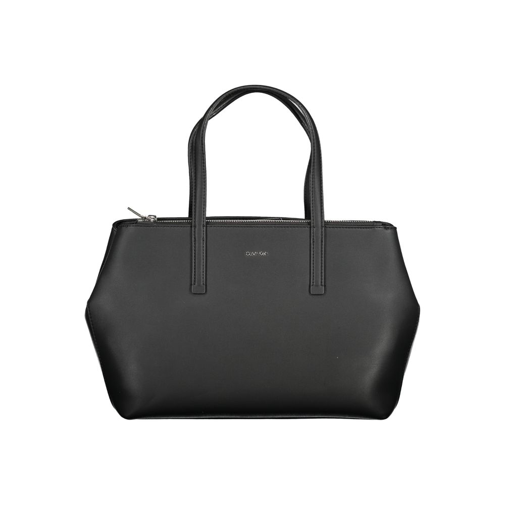Bolso de mano de poliéster negro para mujer