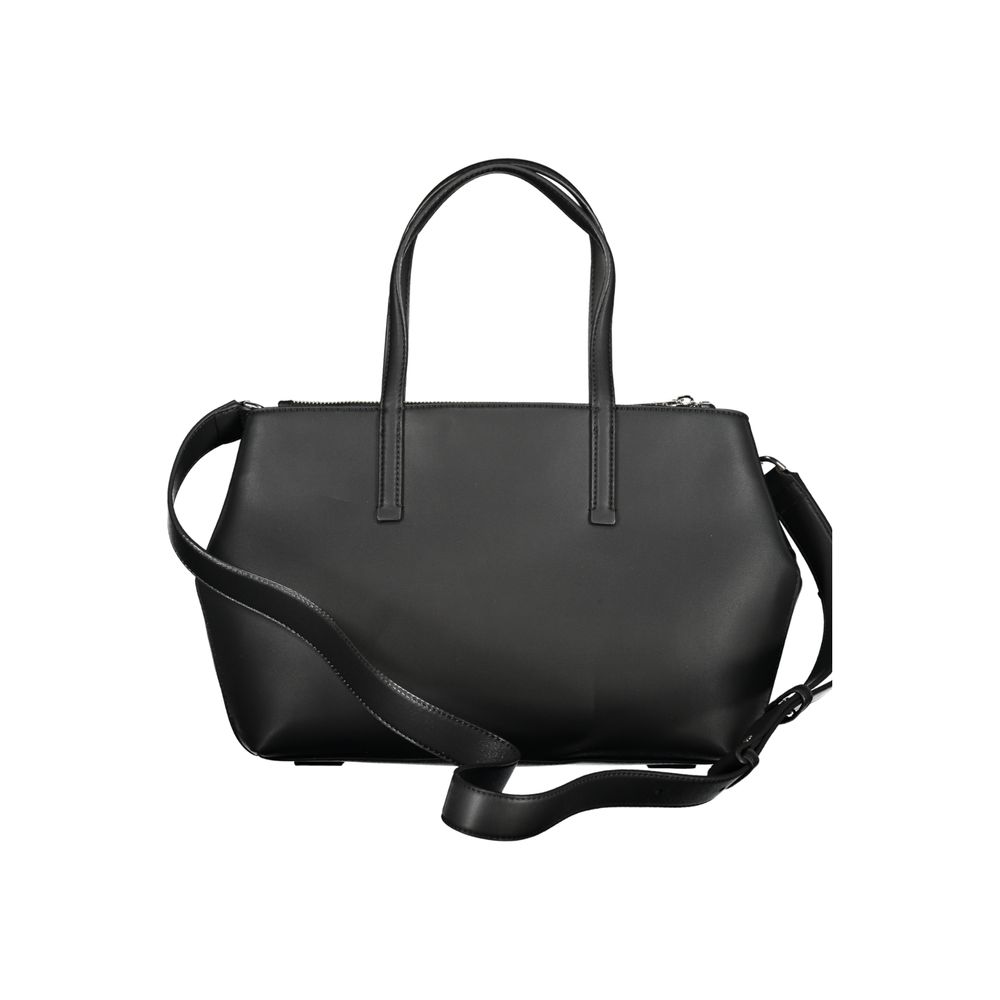 Bolso de mano de poliéster negro para mujer