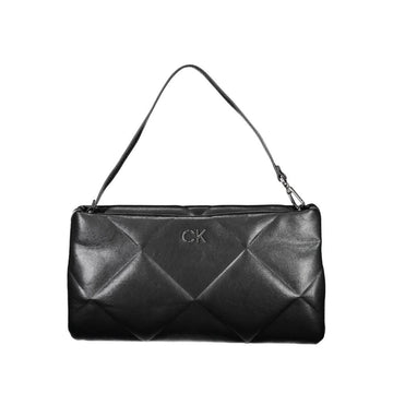 Bolso de mano de poliéster negro para mujer