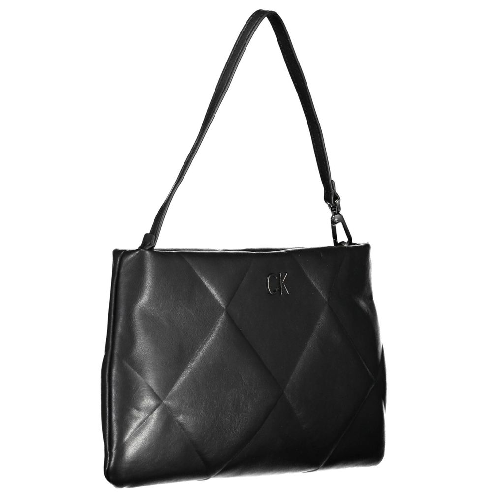 Bolso de mano de poliéster negro para mujer