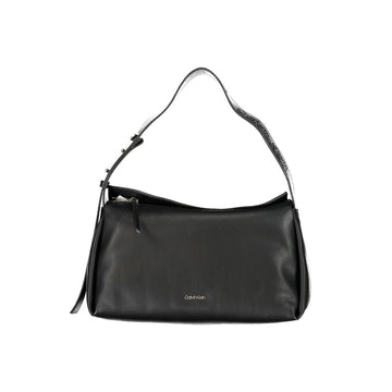 Bolso de mano de poliéster negro para mujer