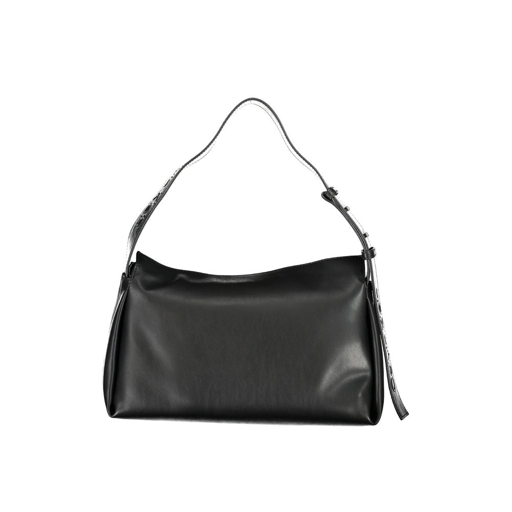 Bolso de mano de poliéster negro para mujer