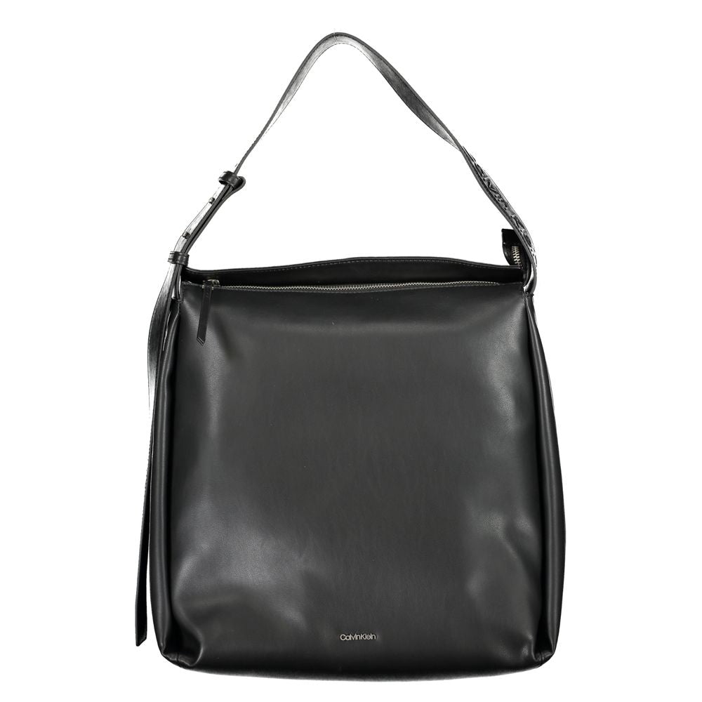 Bolso de mano de poliéster negro para mujer