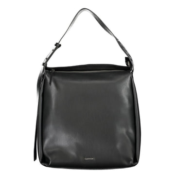 Bolso de mano de poliéster negro para mujer