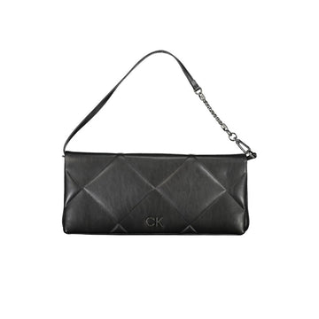 Bolso de mano de poliéster negro para mujer