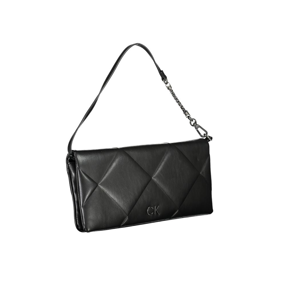Bolso de mano de poliéster negro para mujer