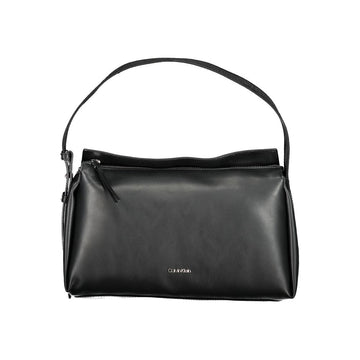 Bolso de mano de poliéster negro para mujer