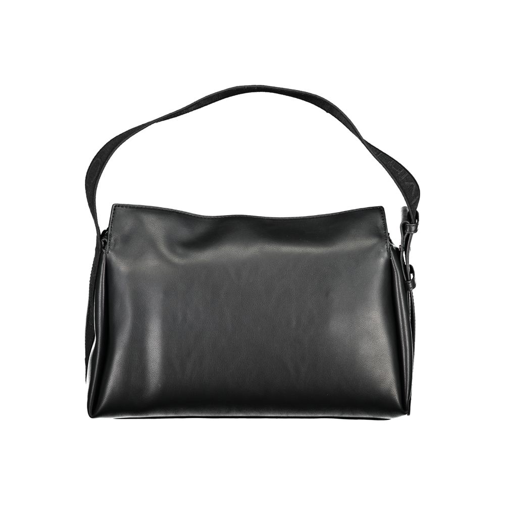 Bolso de mano de poliéster negro para mujer