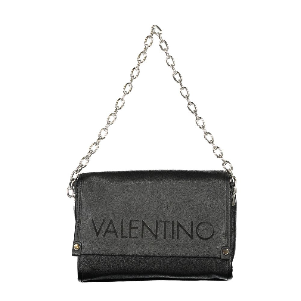 Bolso de mano de poliuretano negro para mujer