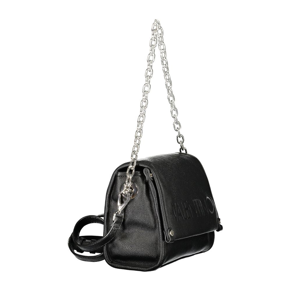 Bolso de mano de poliuretano negro para mujer