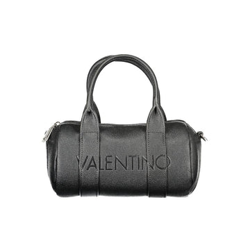 Bolso de mano de poliuretano negro para mujer