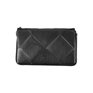 Bolso de hombro de poliéster negro para mujer