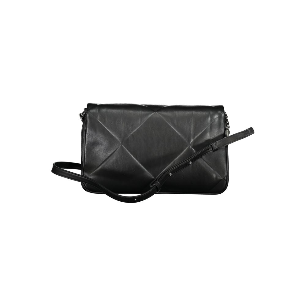 Bolso de hombro de poliéster negro para mujer