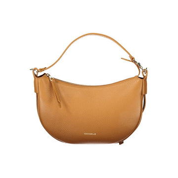 Bolso de mano de piel marrón para mujer