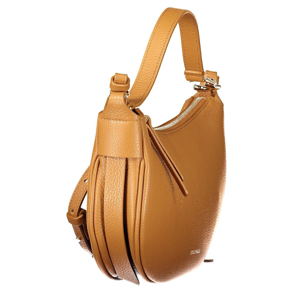 Bolso de mano de piel marrón para mujer