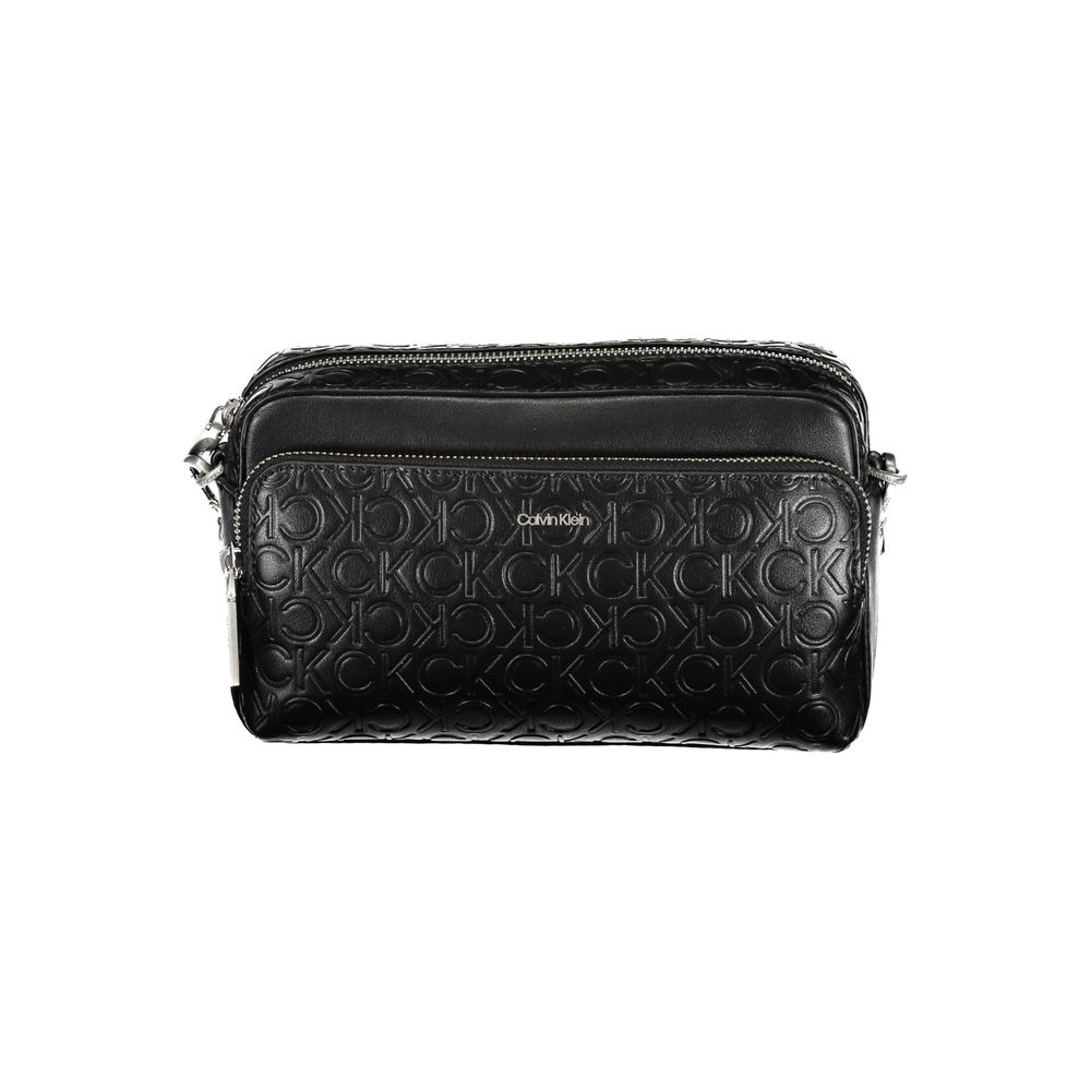 Black Polyurethane Women's Shoulder Bag
