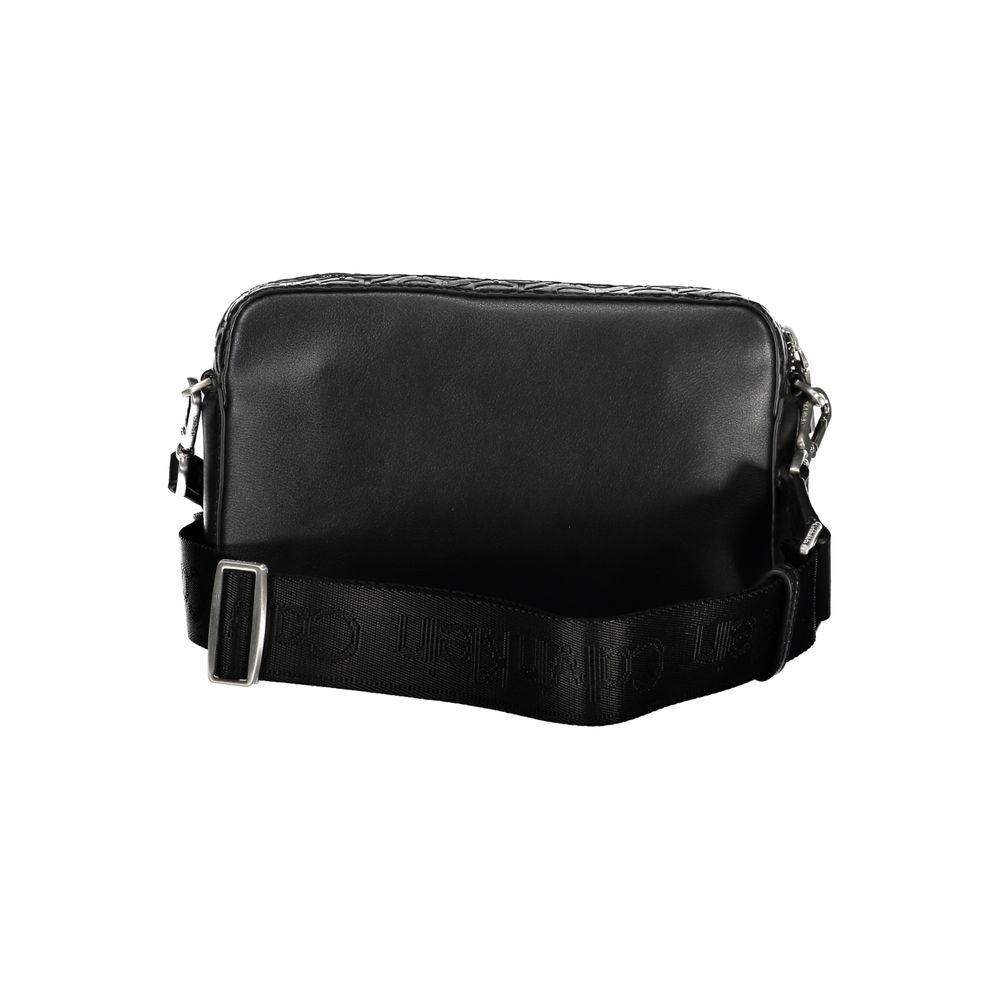 Bolso de hombro para mujer de poliuretano negro