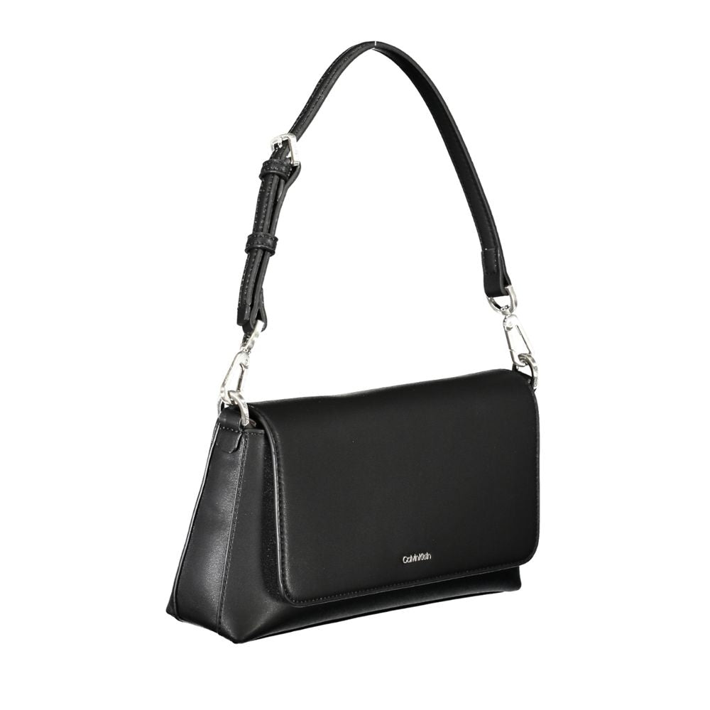 Bolso de mano de poliéster negro para mujer