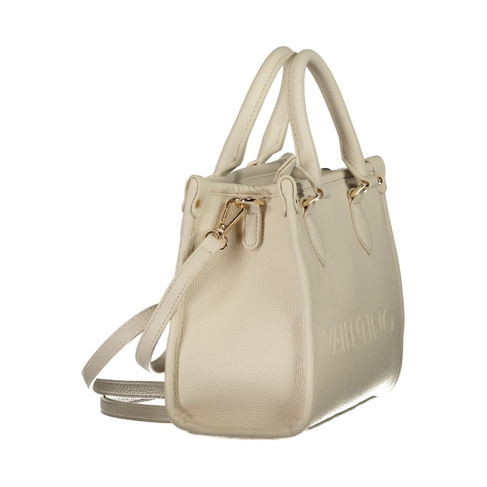 Bolso de mano de poliuretano beige para mujer