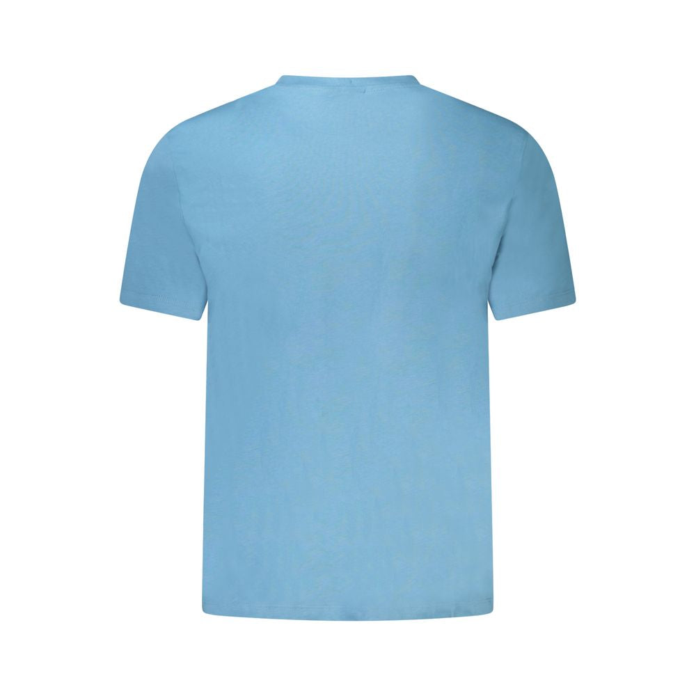 Camiseta azul de algodón para hombre