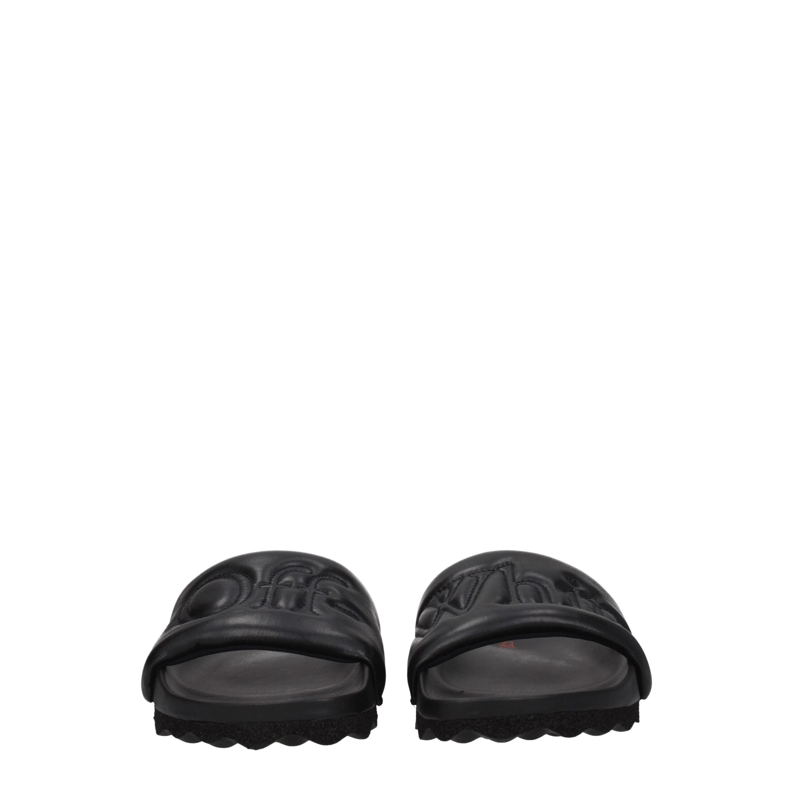 Pantuflas de cuero negro