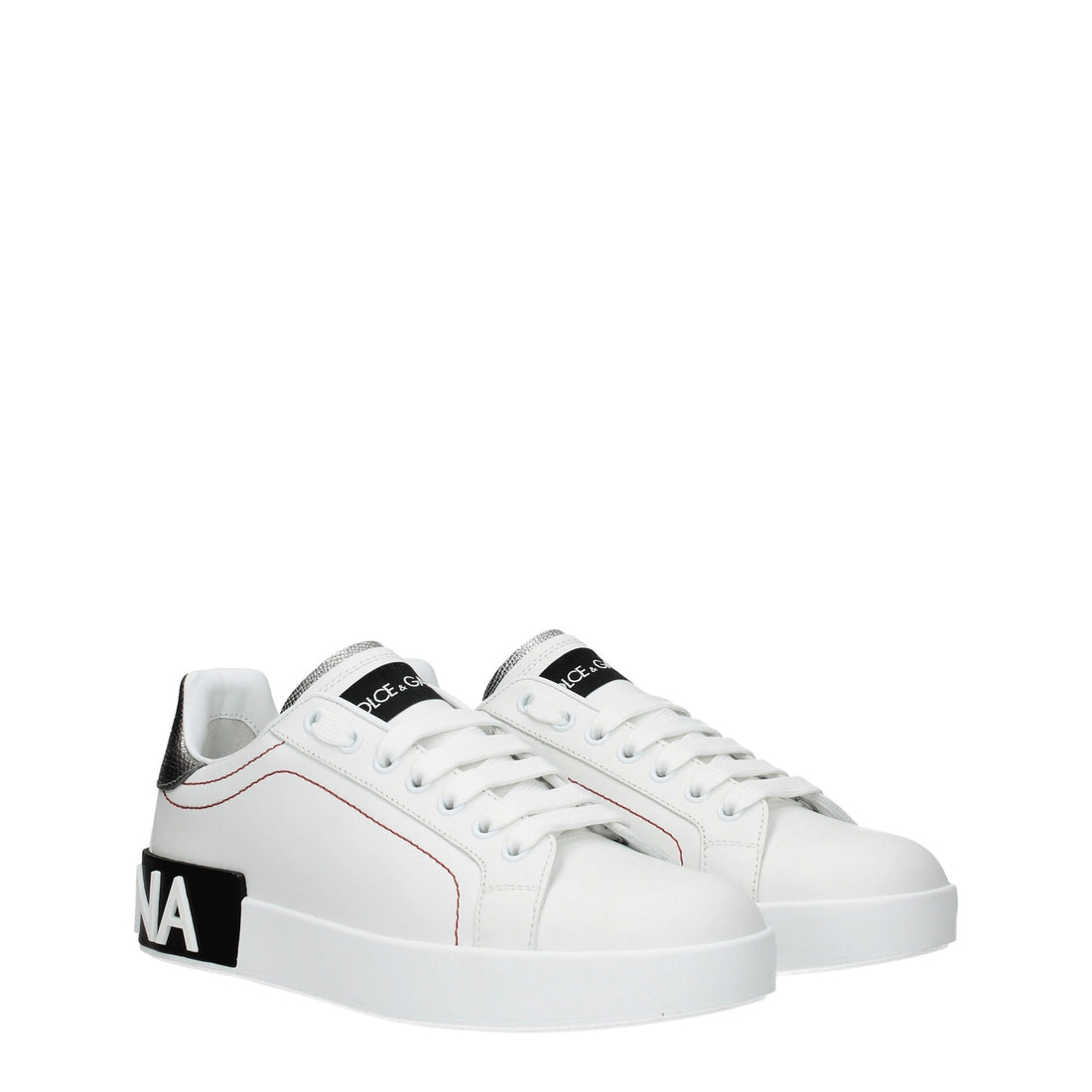 White Leather Low Top Sneakers