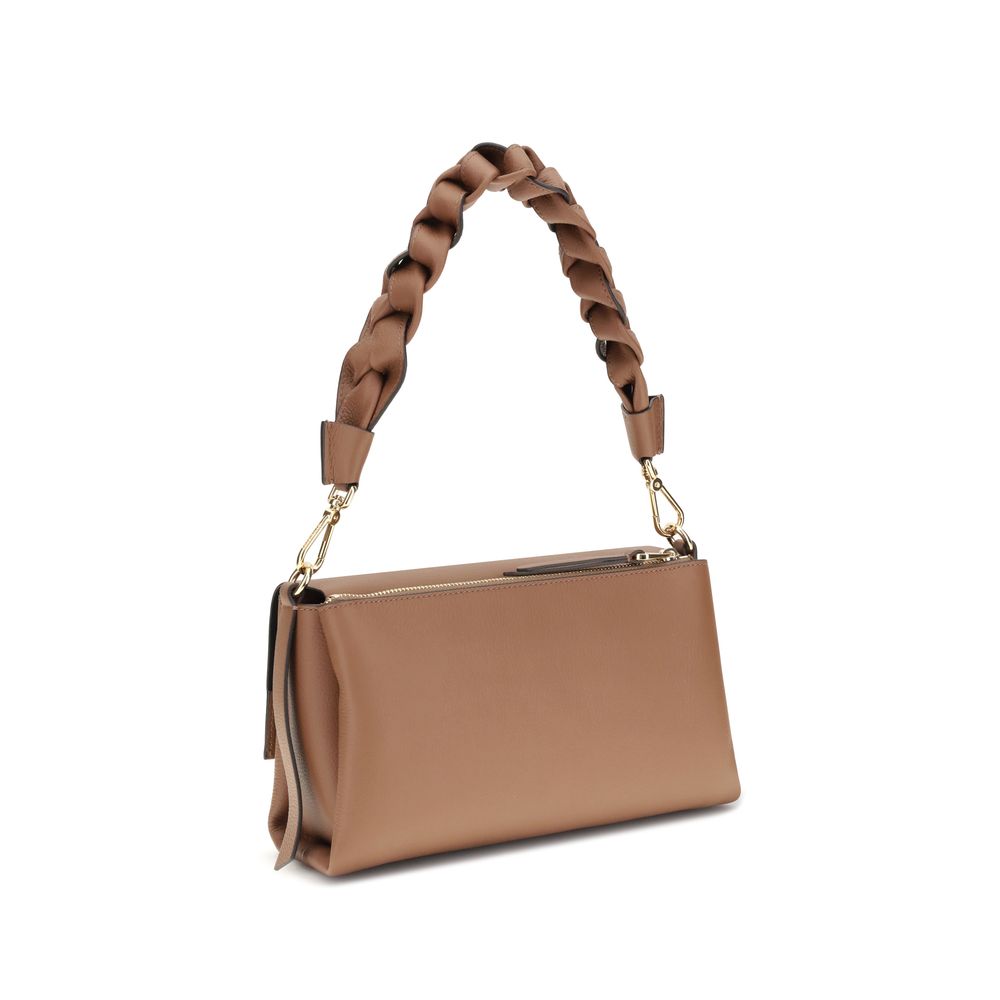 Beige Calf Leather Bos Taurus Shoulder Bag