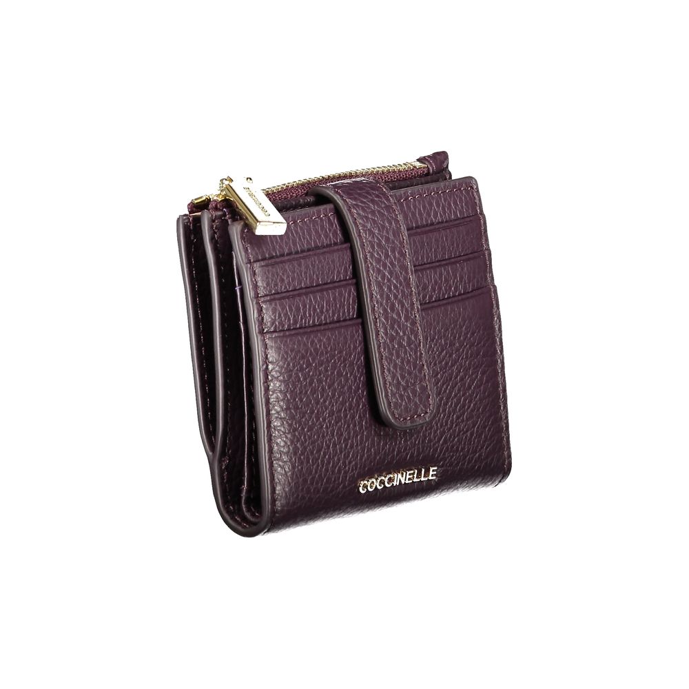 Cartera de cuero morada