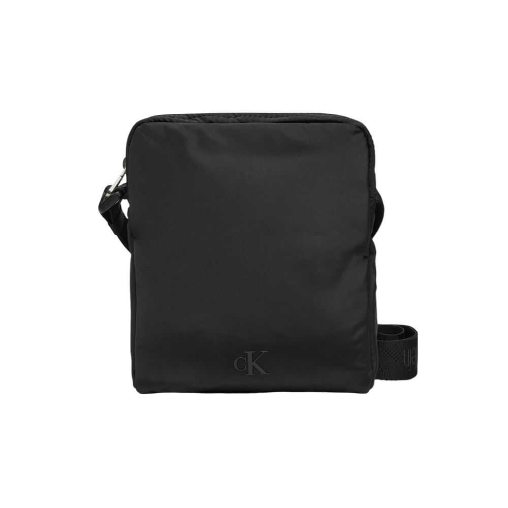 Bolso bandolera negro de poliéster reciclado