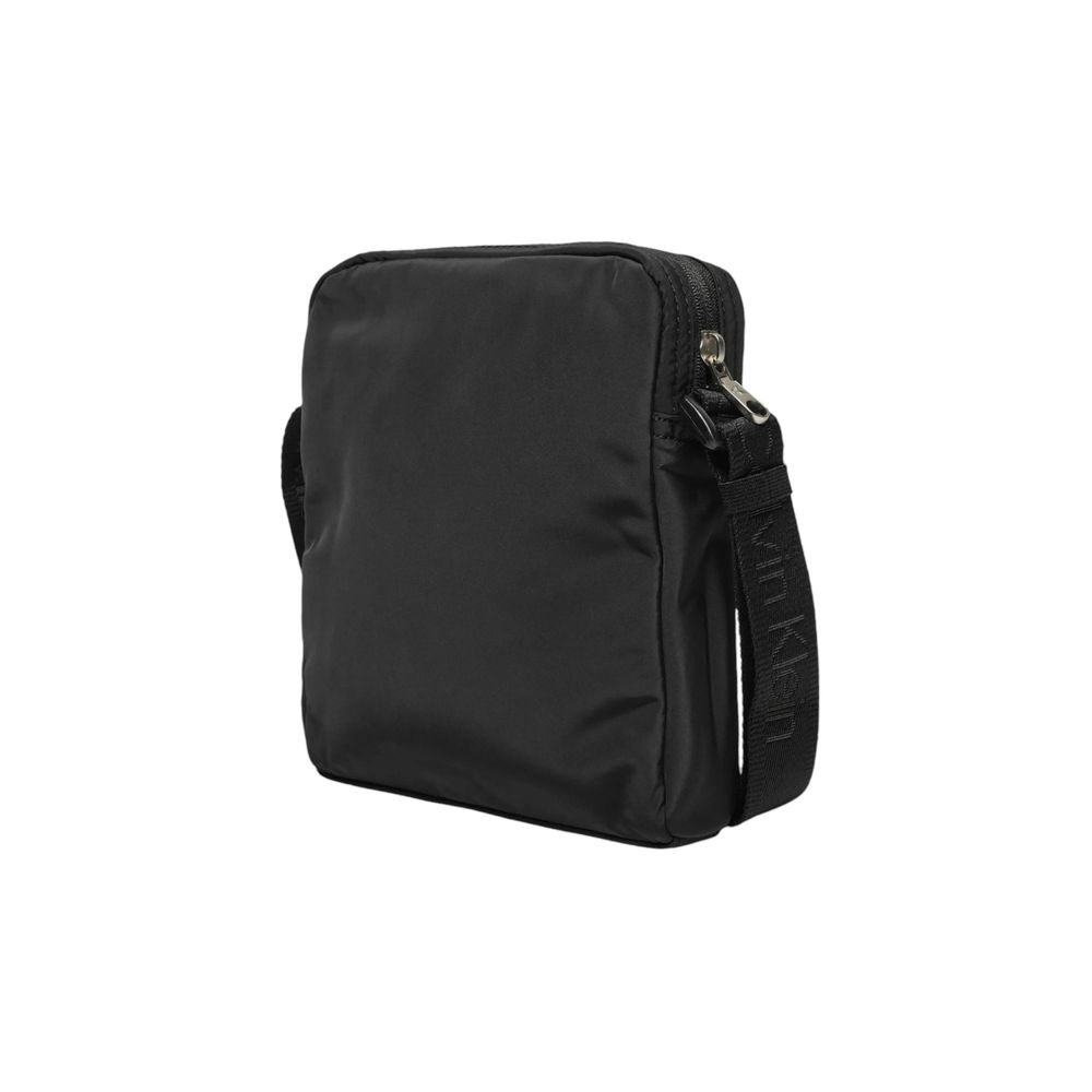 Bolso bandolera negro de poliéster reciclado