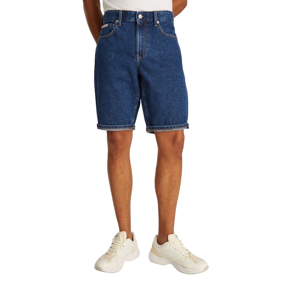 Bermudas de algodón azul