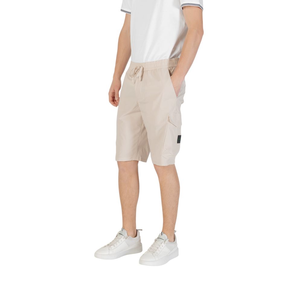 Bermudas de poliéster beige