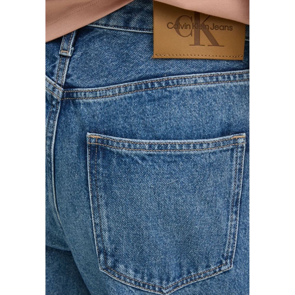 Jeans de mamá de algodón azul