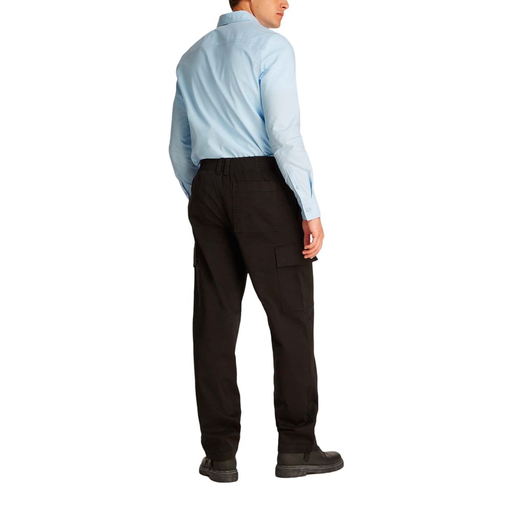 Pantalones cargo de algodón negro