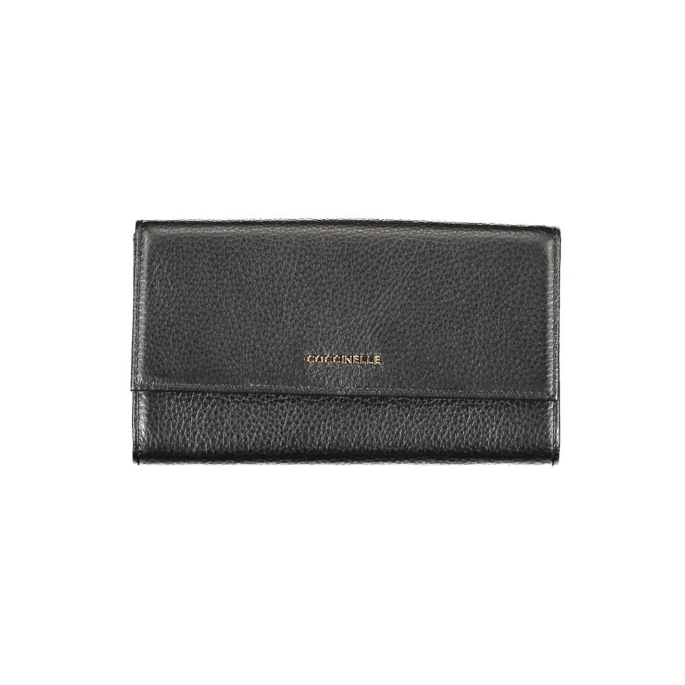 Cartera de piel negra para mujer