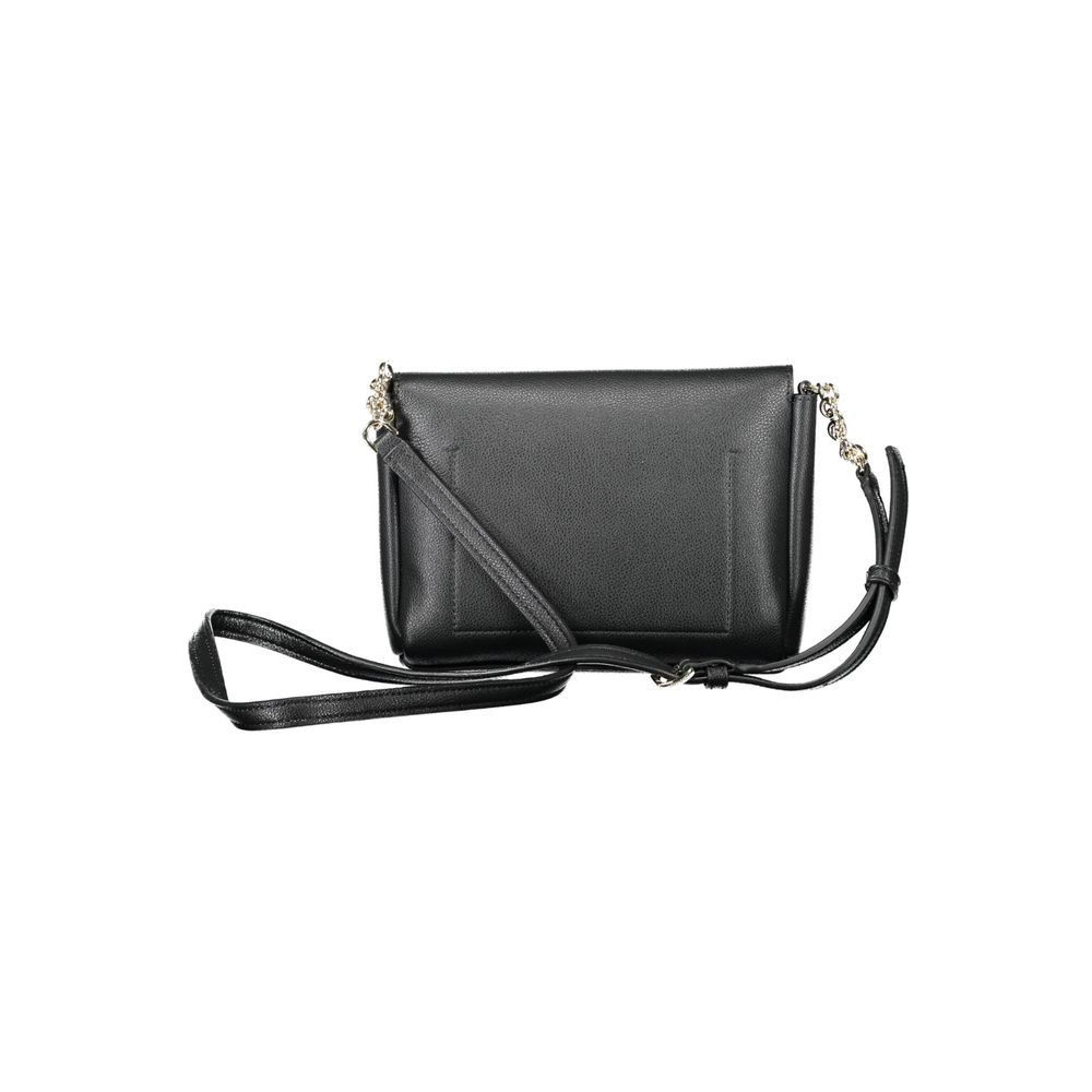 Bolso de hombro para mujer de poliuretano negro