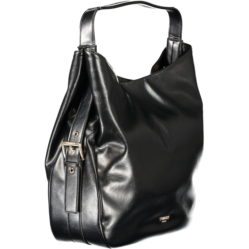Bolso hobo de mujer de polietileno negro
