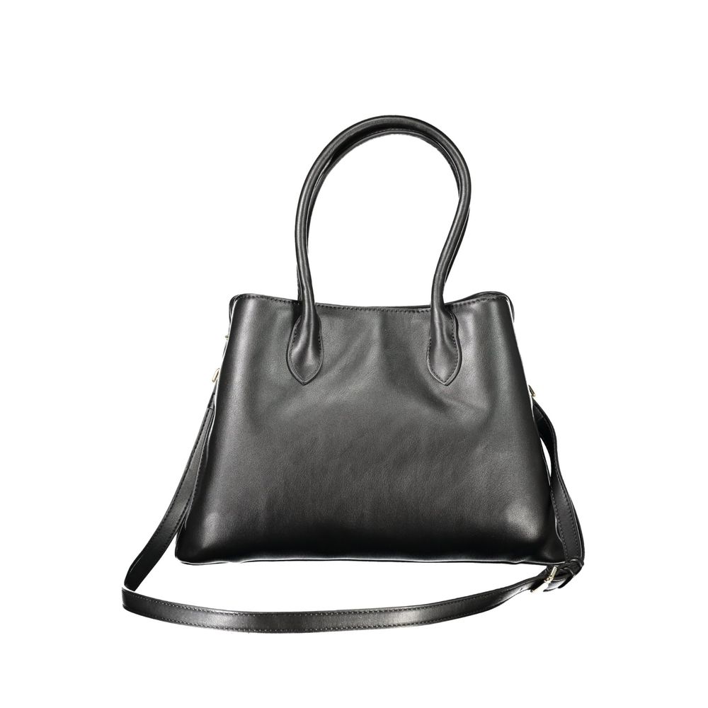 Bolso de mano para mujer de poliuretano negro