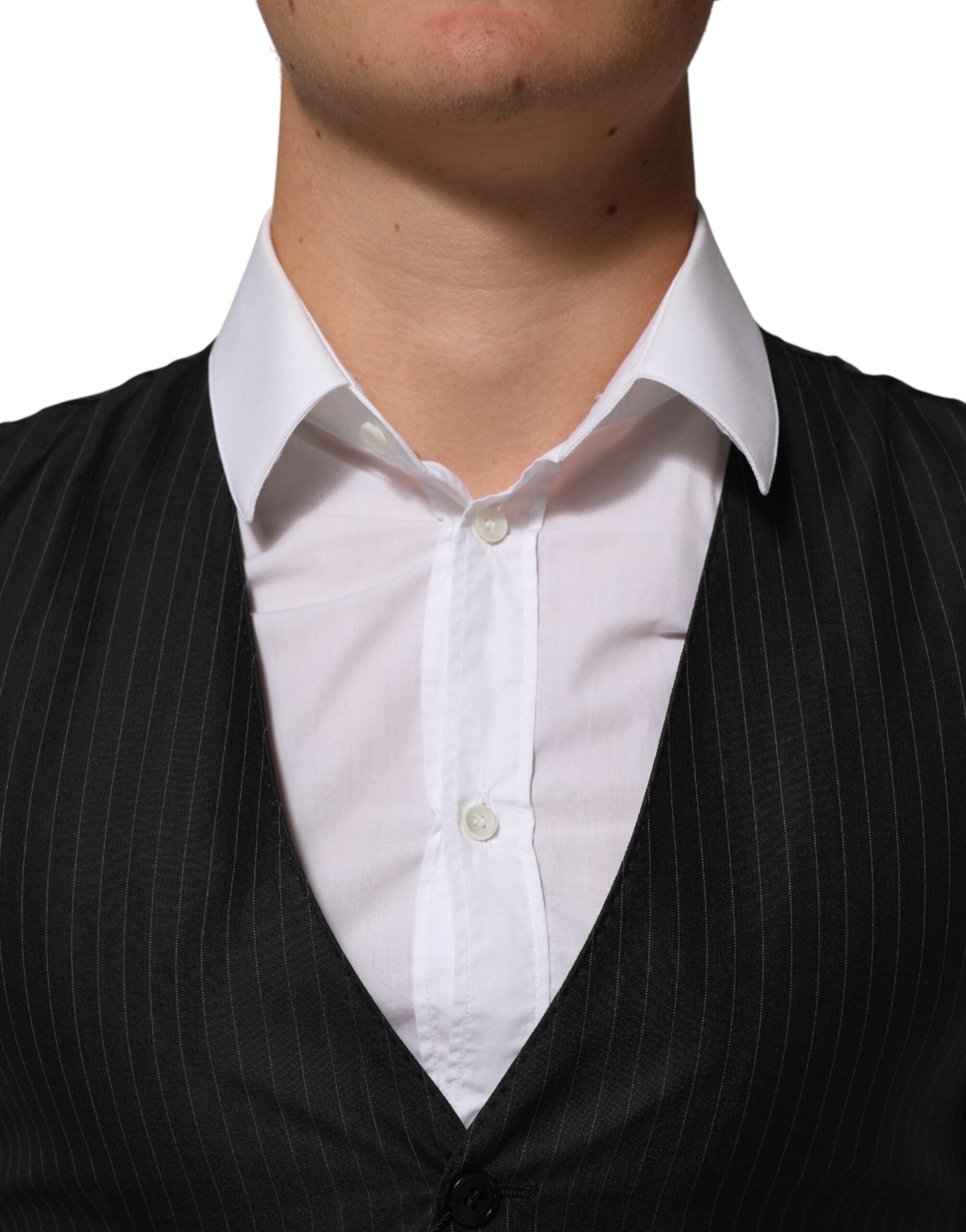 Chaleco formal de lana negra para hombre