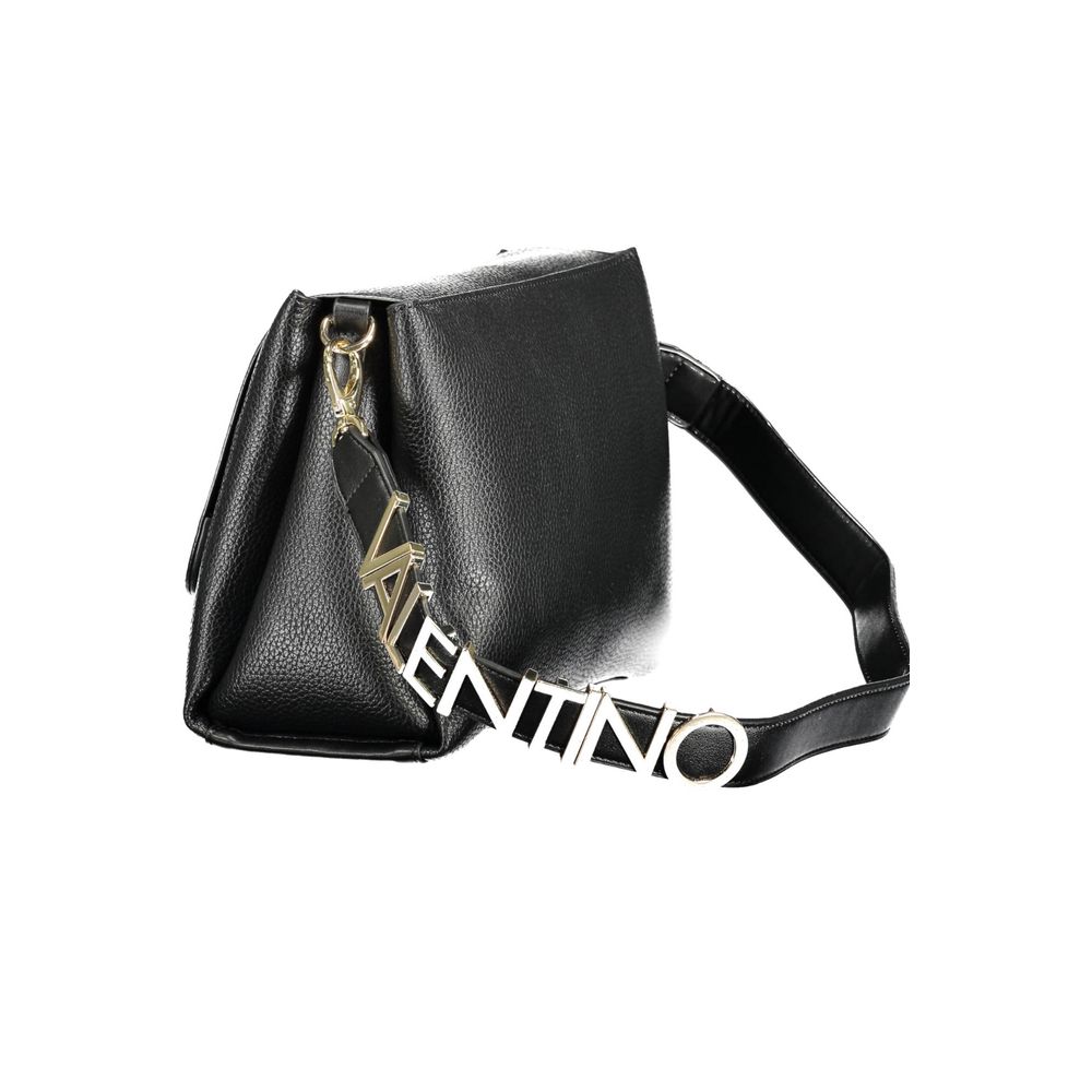 Bolso de mano de poliuretano negro para mujer