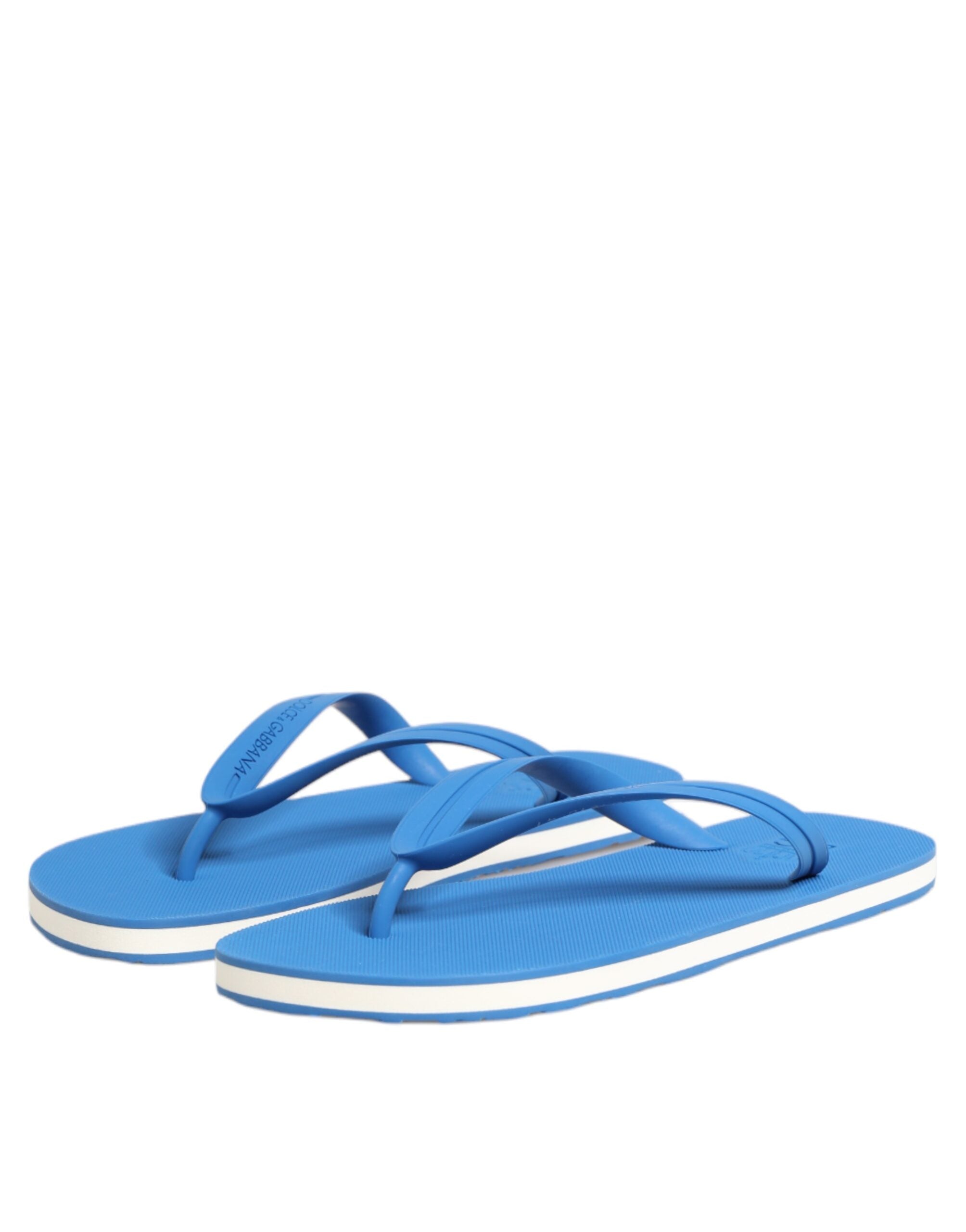 Zapatillas de playa planas con logo azul y blanco