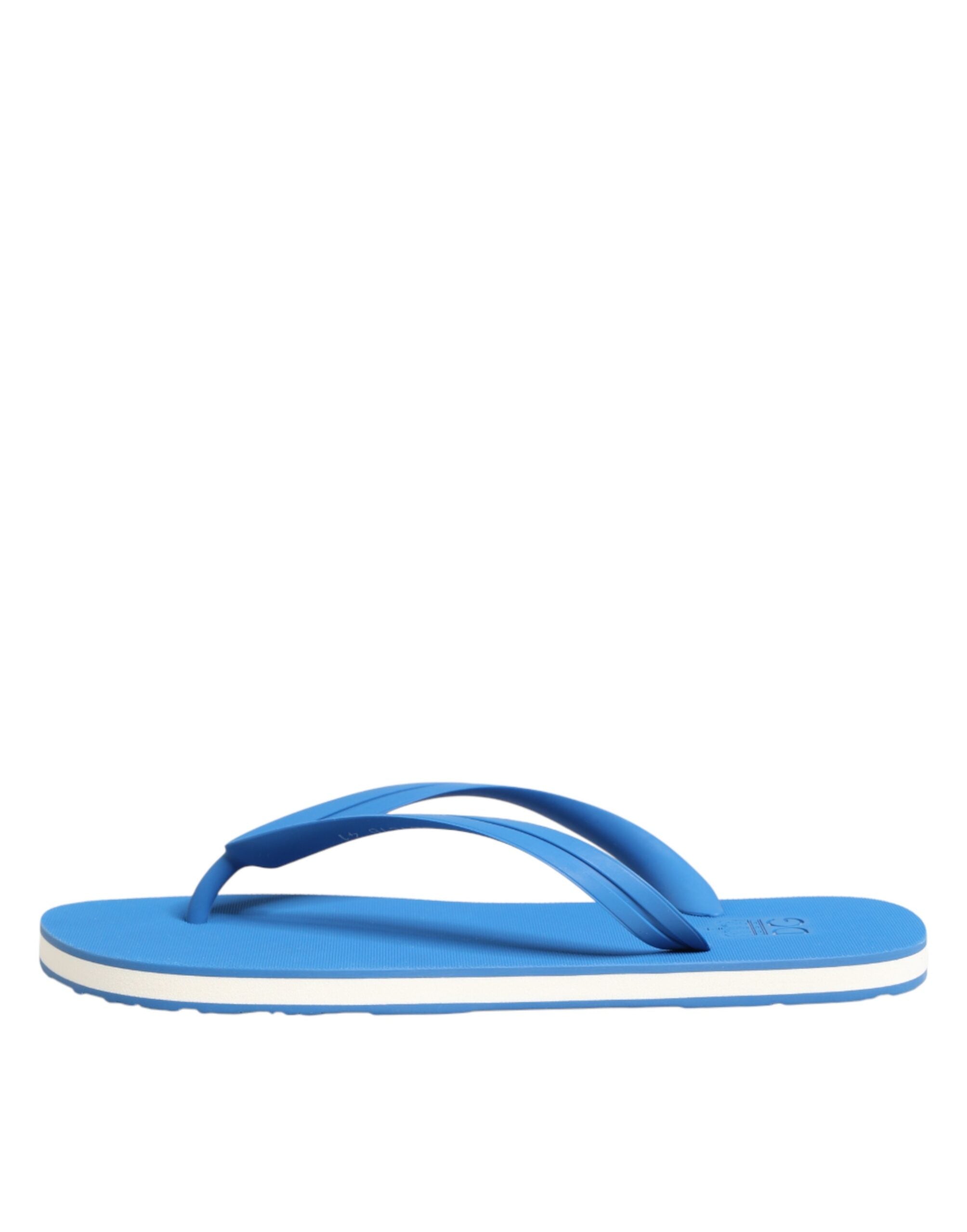 Zapatillas de playa planas con logo azul y blanco