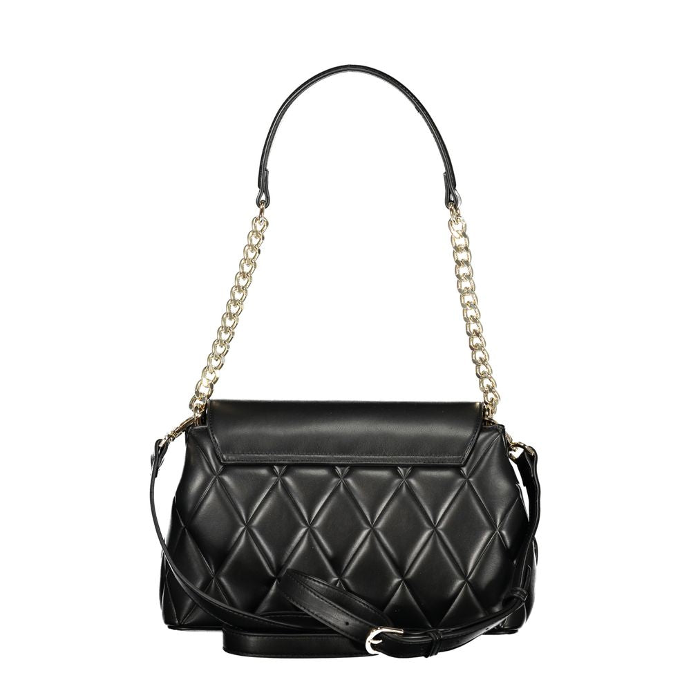 Bolso de hombro para mujer de poliuretano negro